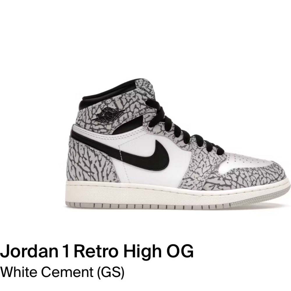 Jordan 1 Retro High OG White Cement (GS) 5Y EU 37.5